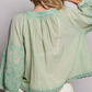 Sage Advice Embroidered Top