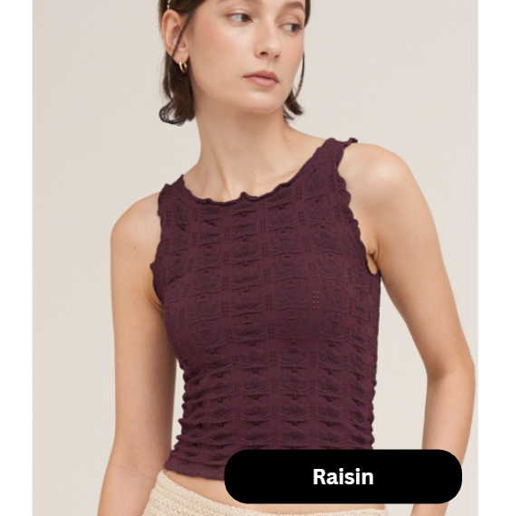 Lettuce Edge Lace Tank Top