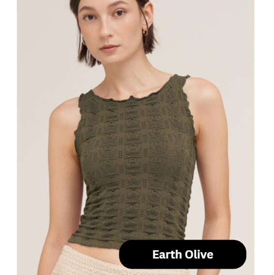 Lettuce Edge Lace Tank Top