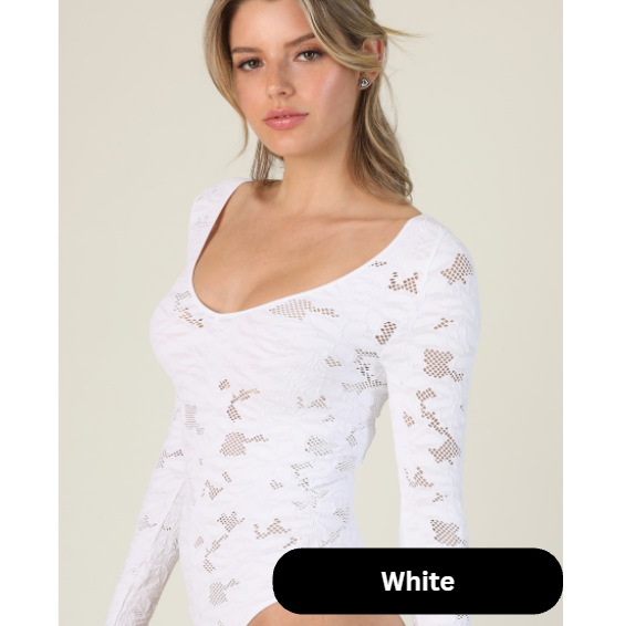 Lace Textured Bodysuit *Final Sale*