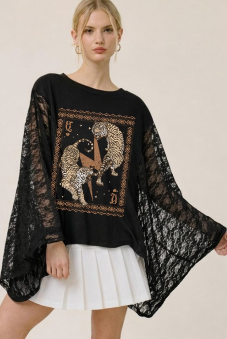 Play Your Cards Lace Tee