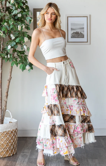 Patchwork Ruffle Skirts *Final Sale*