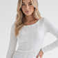 Pointelle Long Sleeve Tops