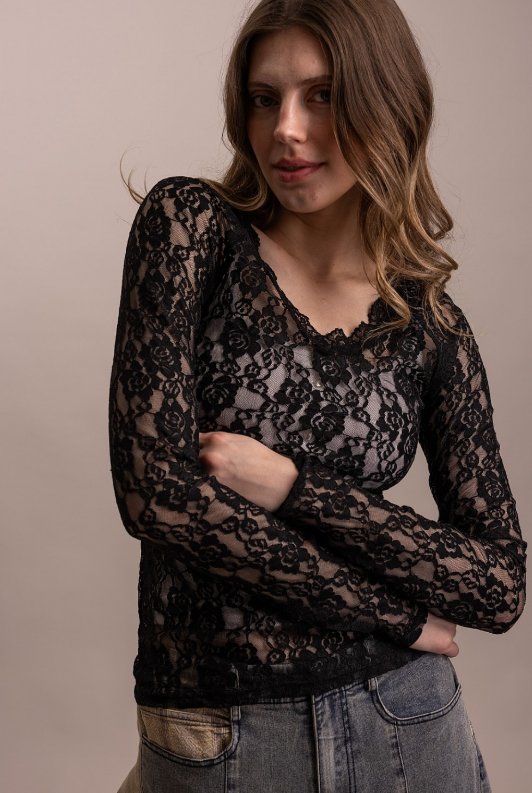 Long Sleeve Lace Tops