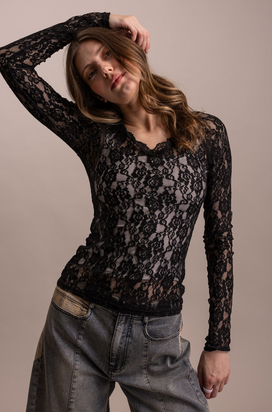 Long Sleeve Lace Tops
