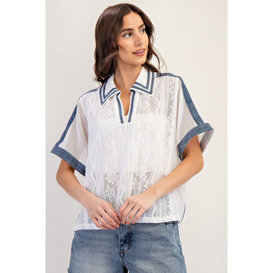 Wheel in the Sky Lace Top