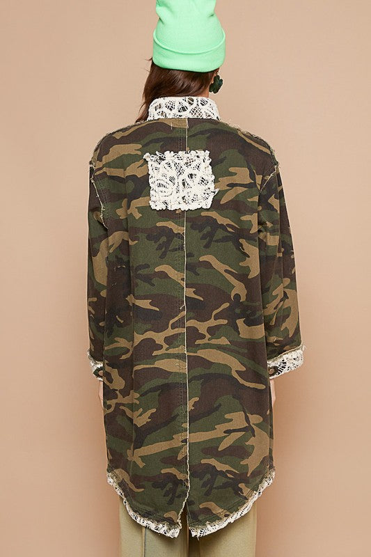 She's Fierce Embroidered Camo Jacket