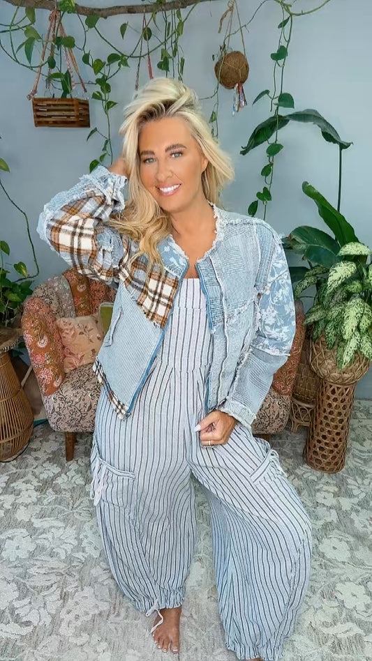 Flannel Mix Denim Jacket *Final Sale*