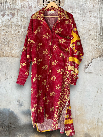 Kantha Button Down Maxi Top